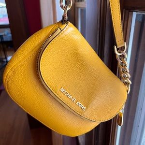 Michael Kors yellow multi-pocket crossbody